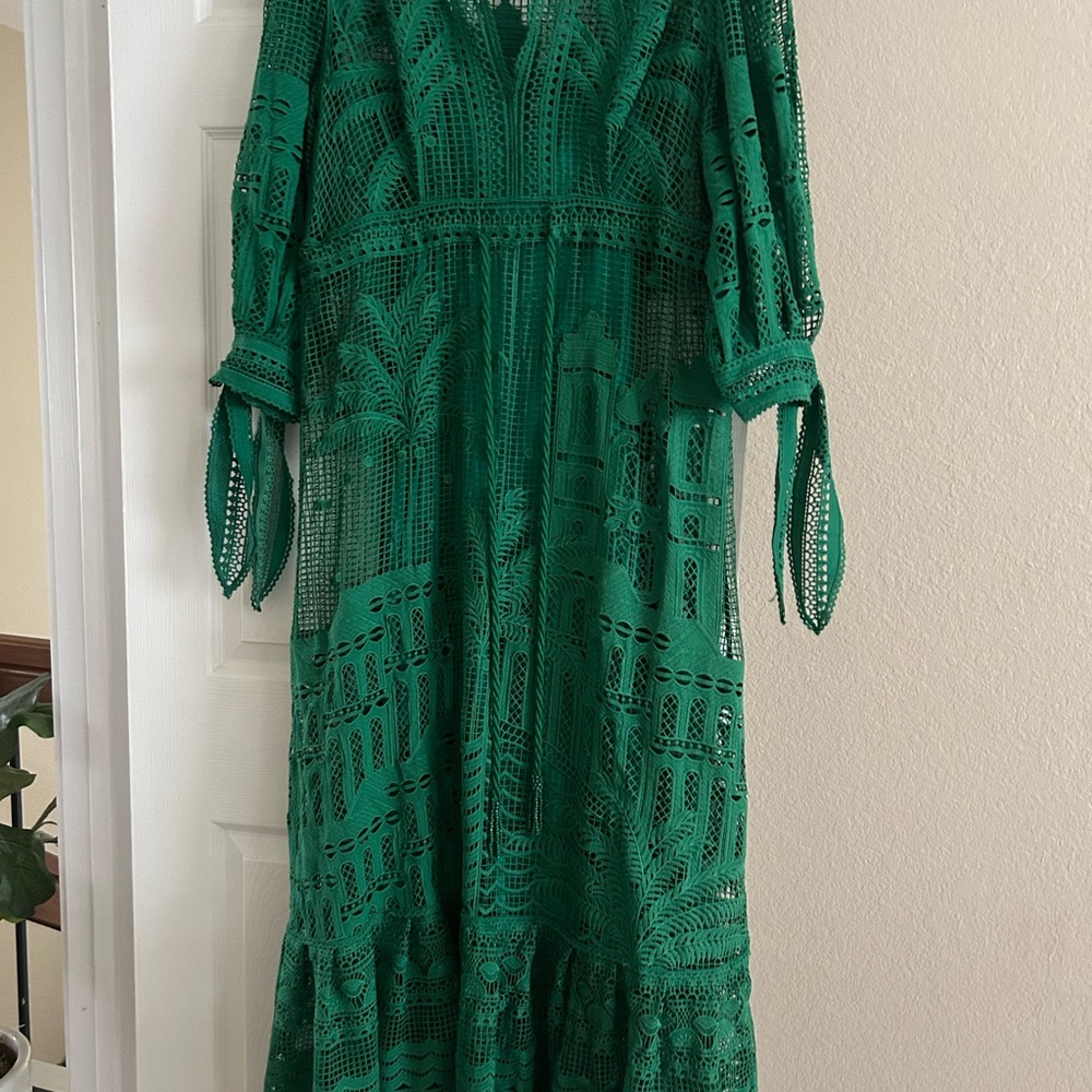 Farm Rio Green Lace Dress